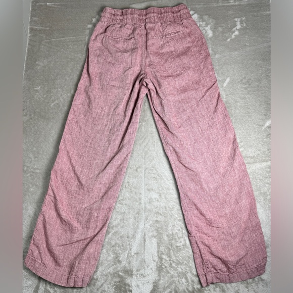 Athleta Size 8 Cabo Linen Wide Leg High Waisted Pants Plus Tawny Rose Pink - Picture 4 of 13
